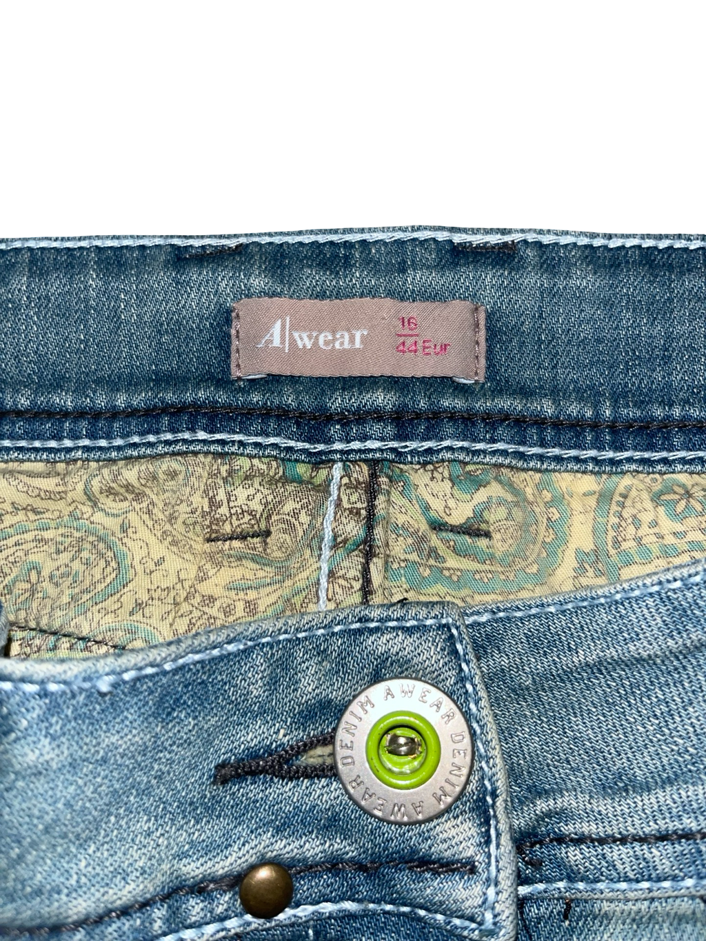 Vintage Y2K A|wear Low Rise Denim Micro Mini Skirt UK 16
