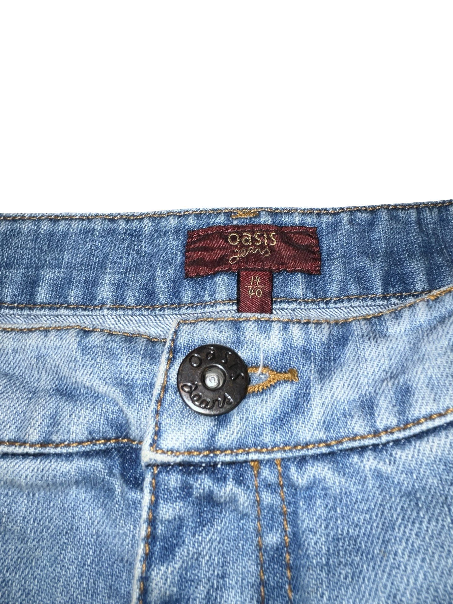 Vintage Y2K Oasis Jeans Pleated Denim Micro Mini Skirt UK 14