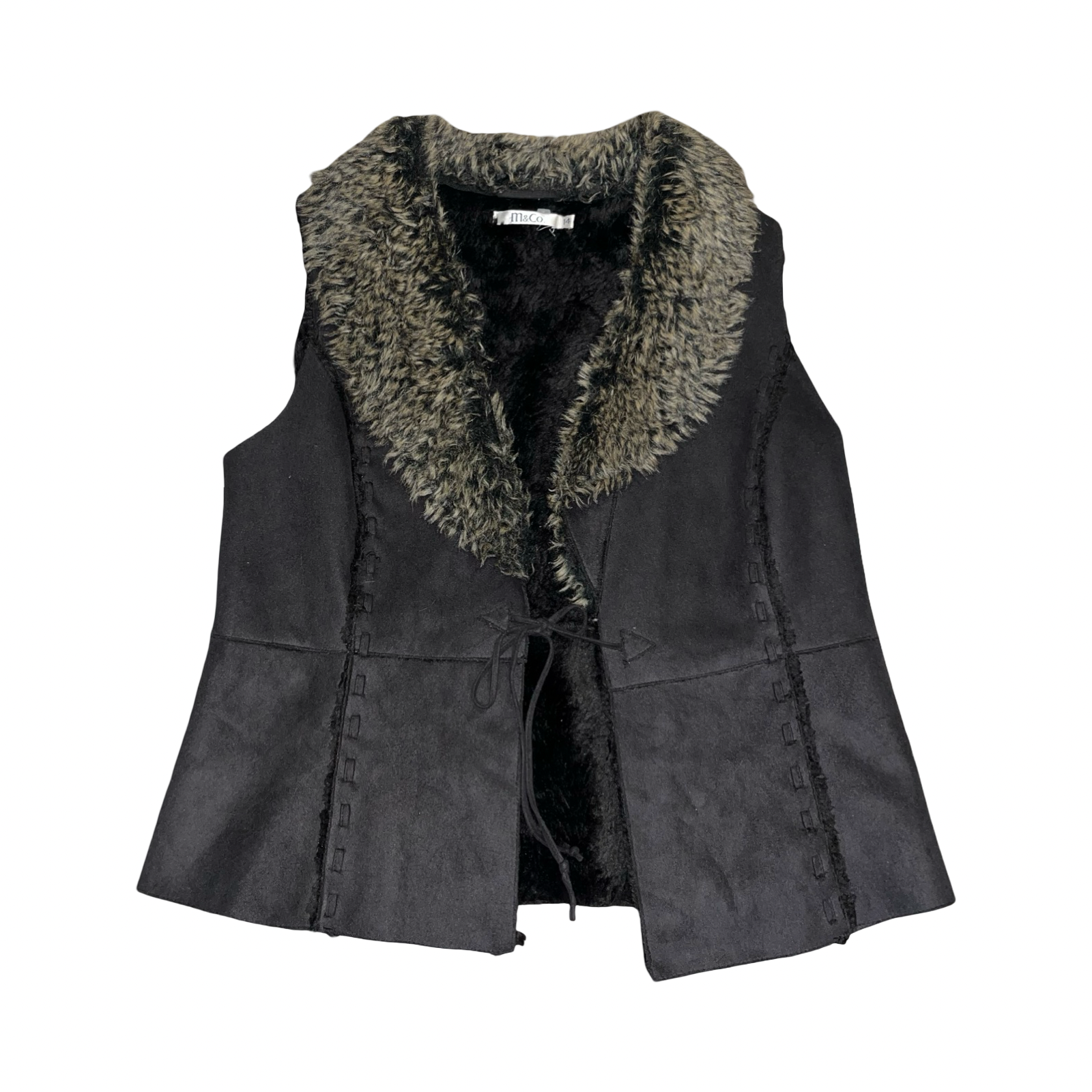 M&co vintage 2000’s Y2K fur gilet uk 14