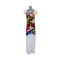 White No Lita maxi Italian dress with colorful print