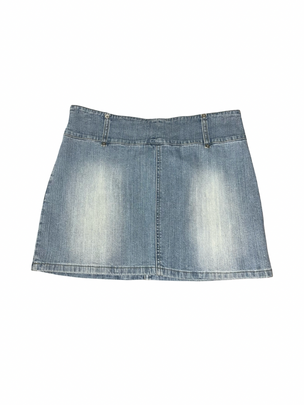 Pilot Denim Mini Skirt Light Wash Low Rise uk10