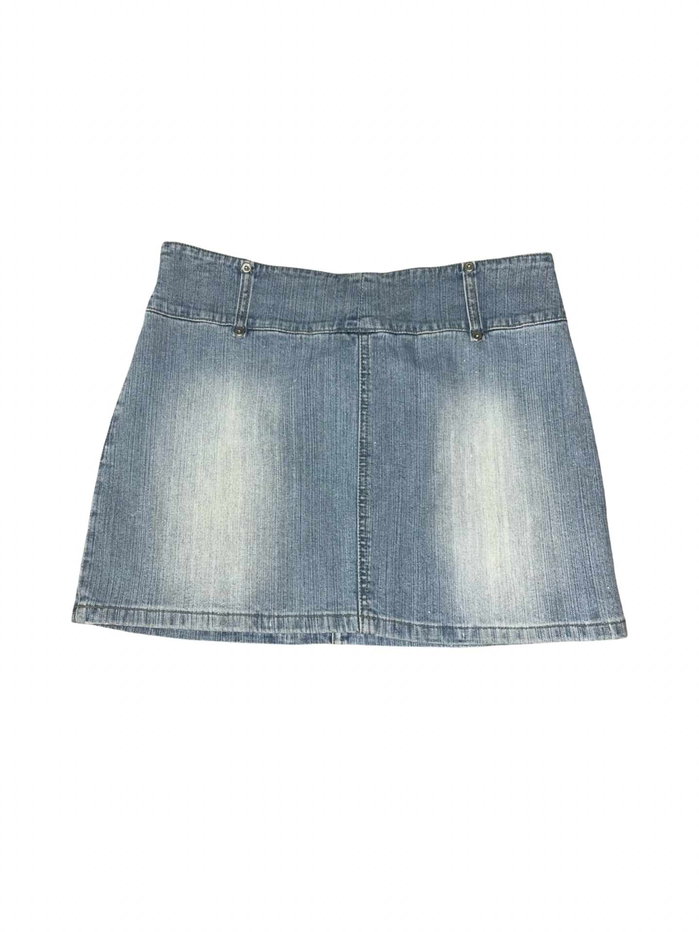 Pilot Denim Mini Skirt Light Wash Low Rise uk10