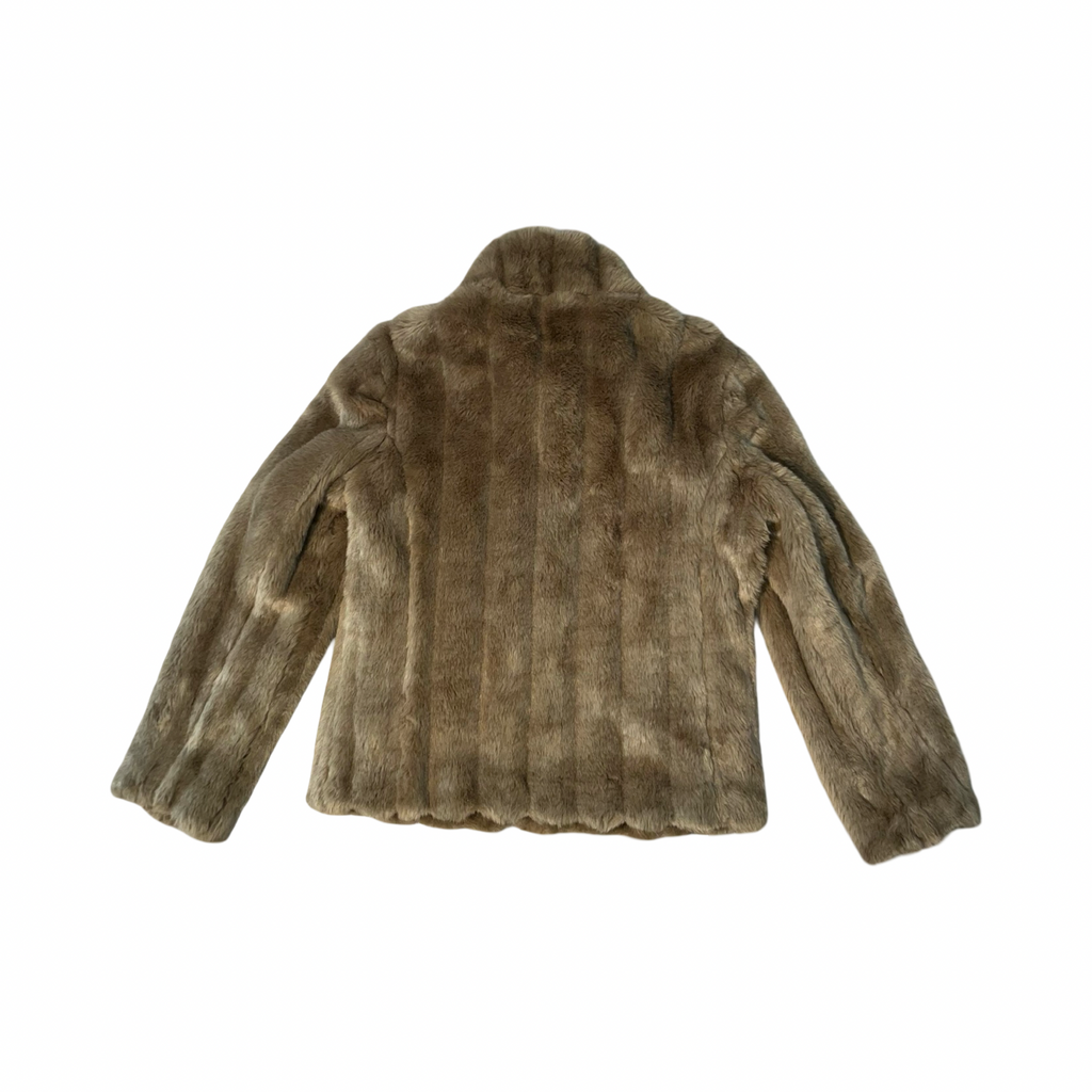 Bhs fluffy faux fur/ satin coat uk size 12