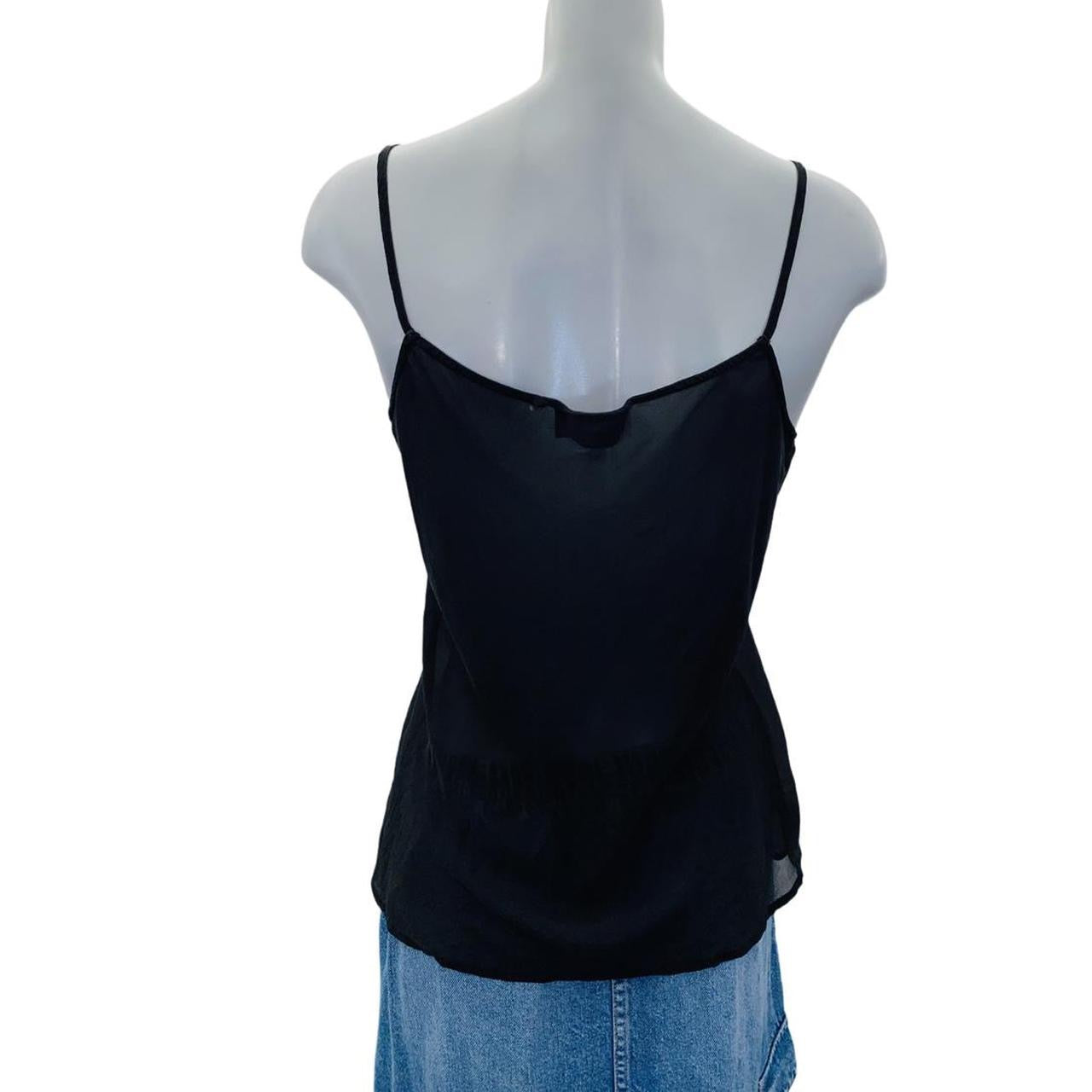 Kingshill black sheer silk cami top uk18