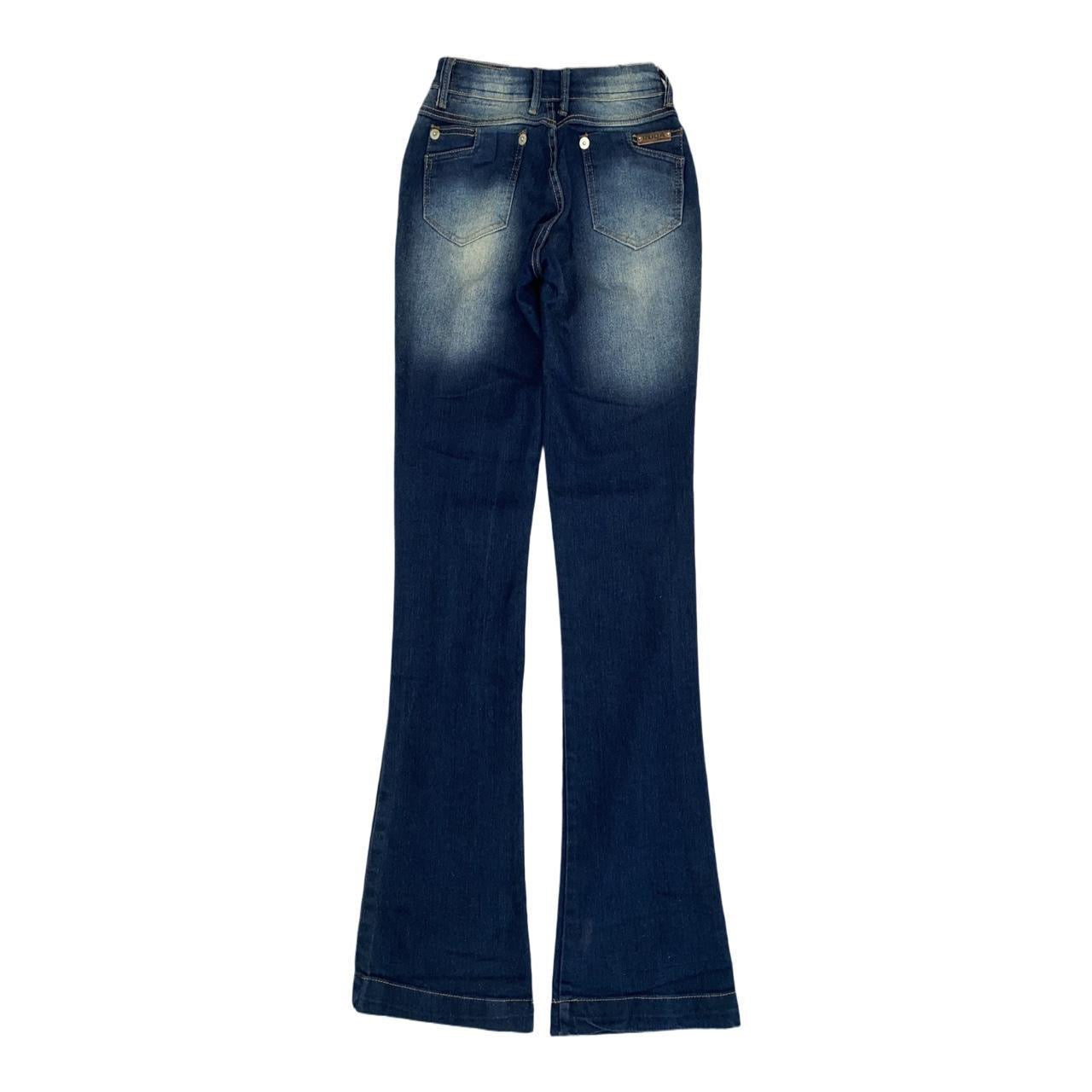 Ruda dark wash y2k blue  vintage low rise flare jeans ukS