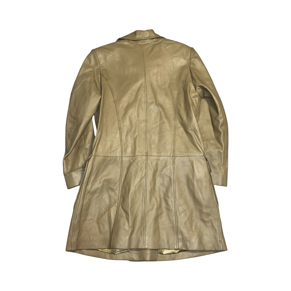 Kit the natural choice tan leather vintage coat uk S
