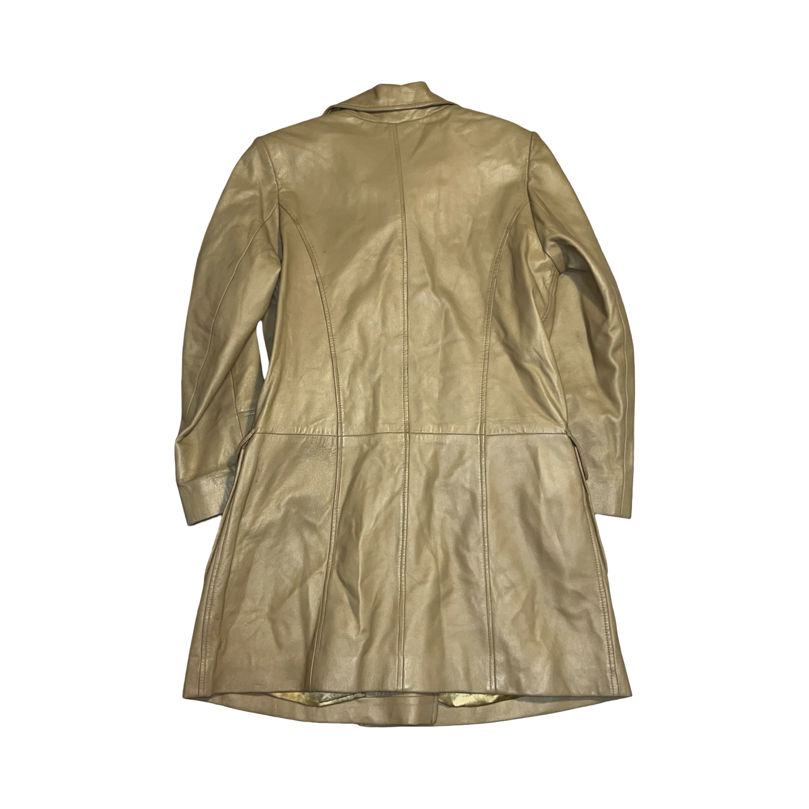 Kit the natural choice tan leather vintage coat uk S