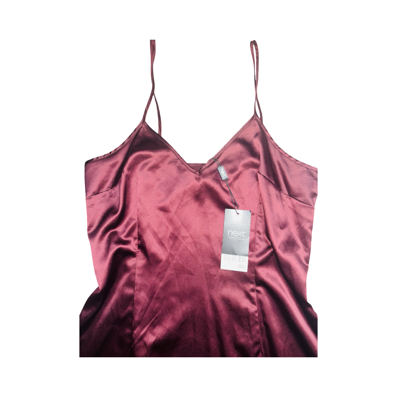NEXT red wine satin chemise dress uk 10 NWT