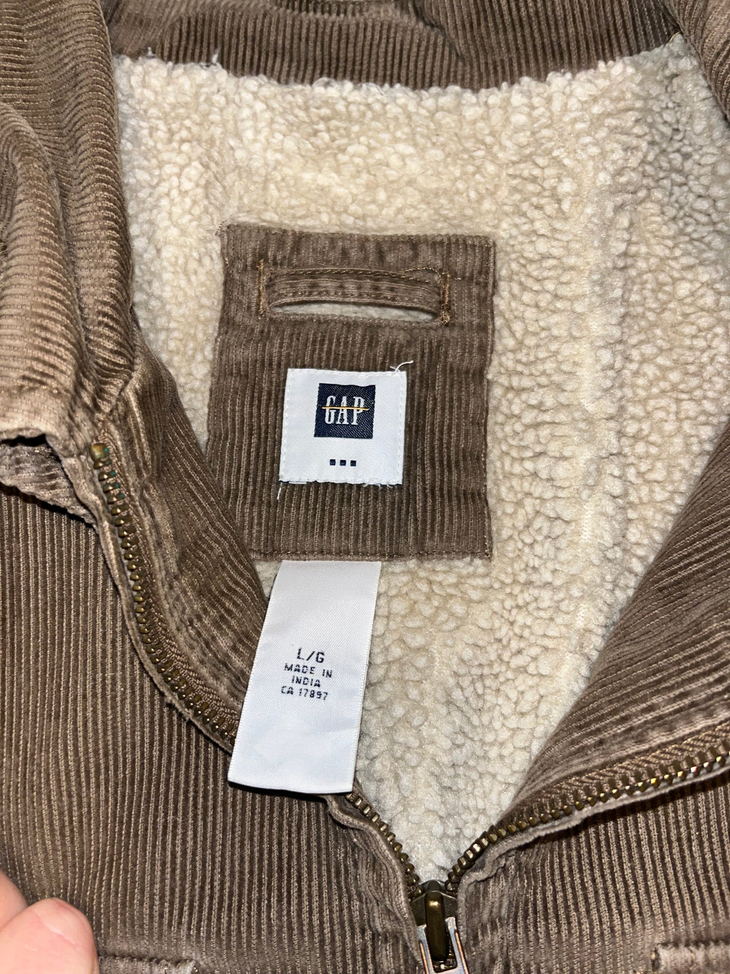 Gap brown corduroy wool lined men’s jacket ukL