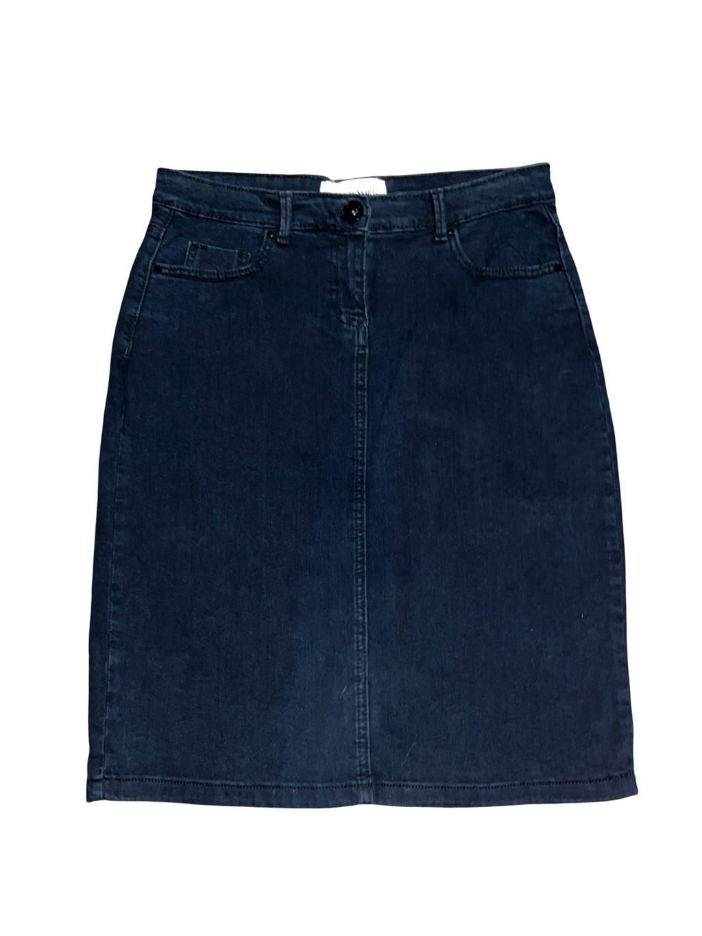 Vintage Y2K Dark Wash Denim Pencil Skirt Midi Uk12