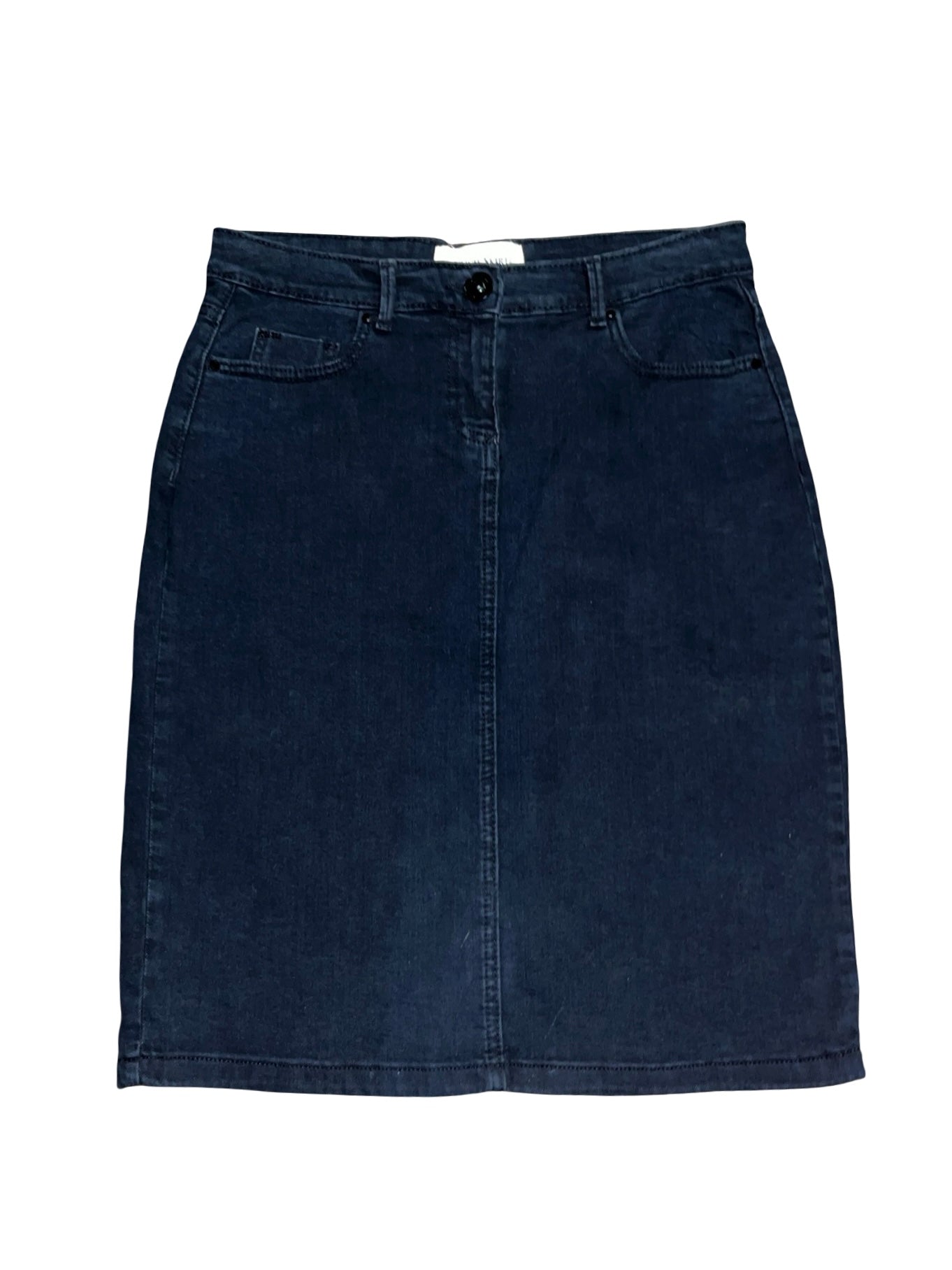 Vintage Y2K Dark Wash Denim Pencil Skirt Midi Uk12