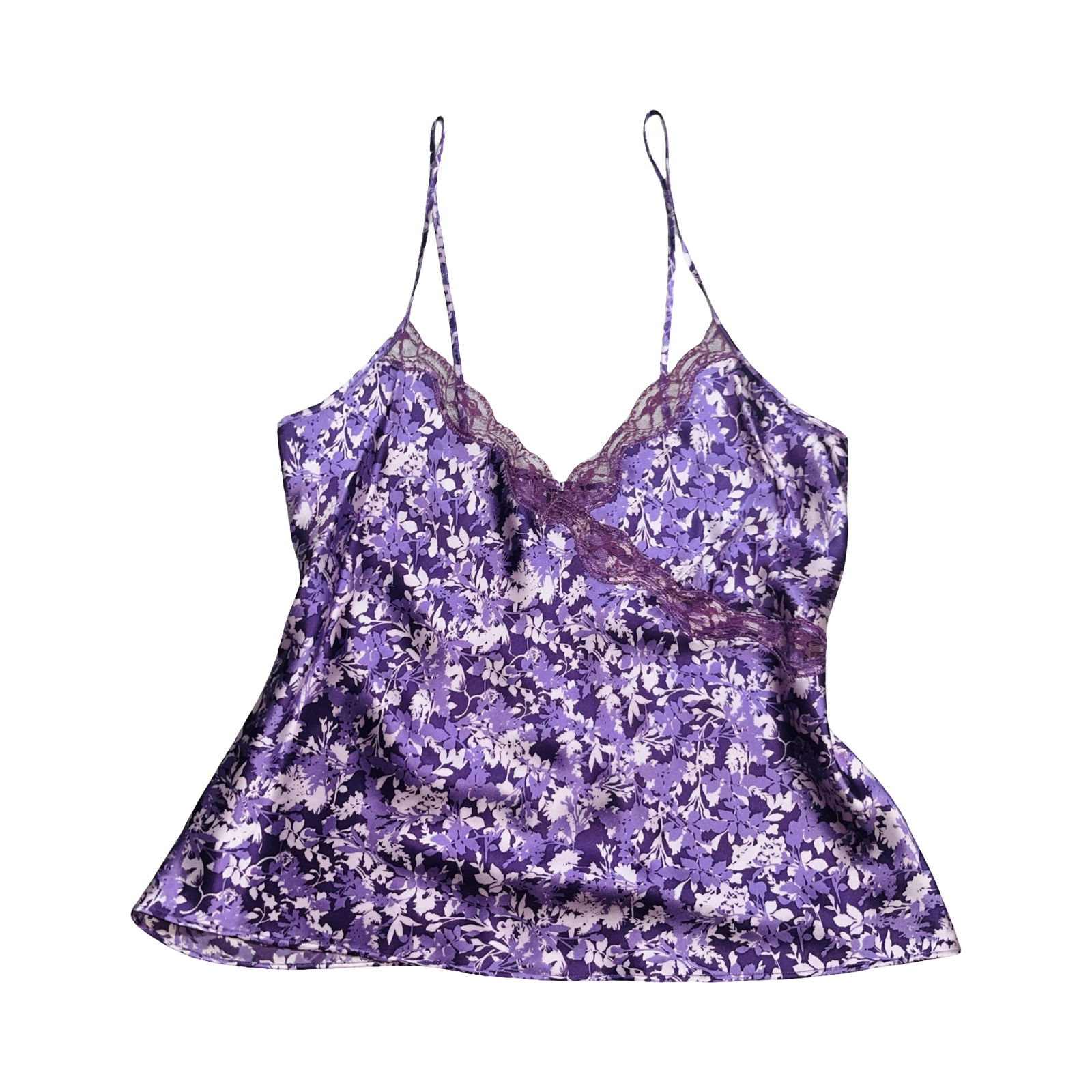 Betty Jackson Studio 100% silk purple glossy cami ukL