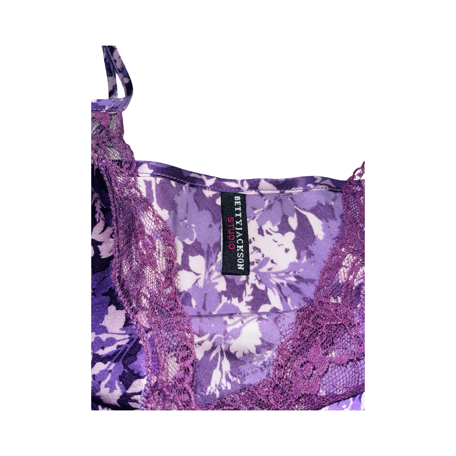 Betty Jackson Studio 100% silk purple glossy cami ukL