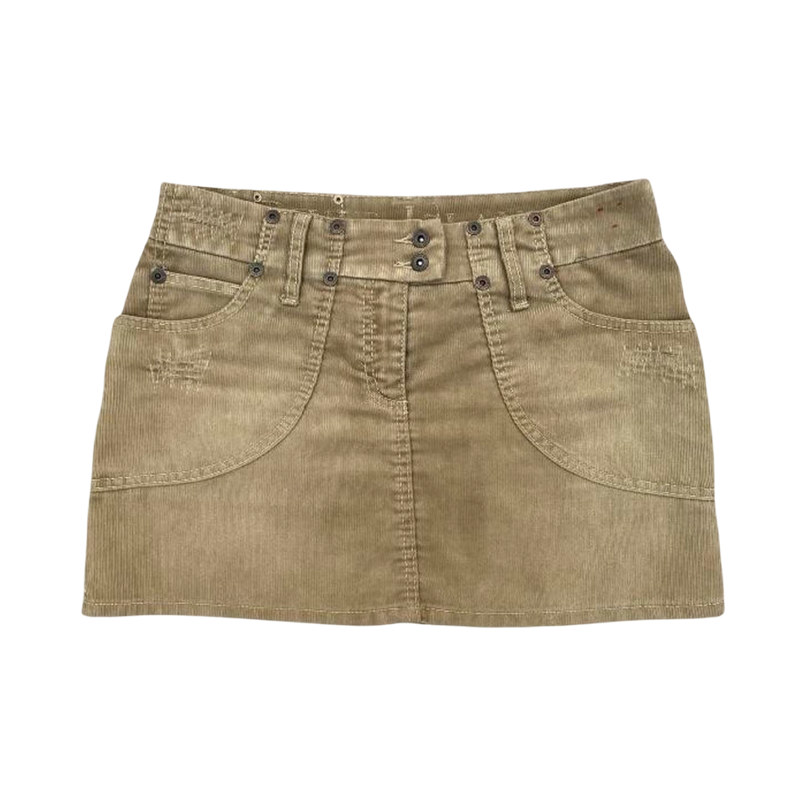 river island tan corduroy 2000’s mini skirt uk10