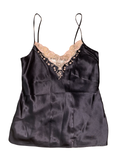 Y2K Nougat London Black Satin Lace Cami Top Uk12