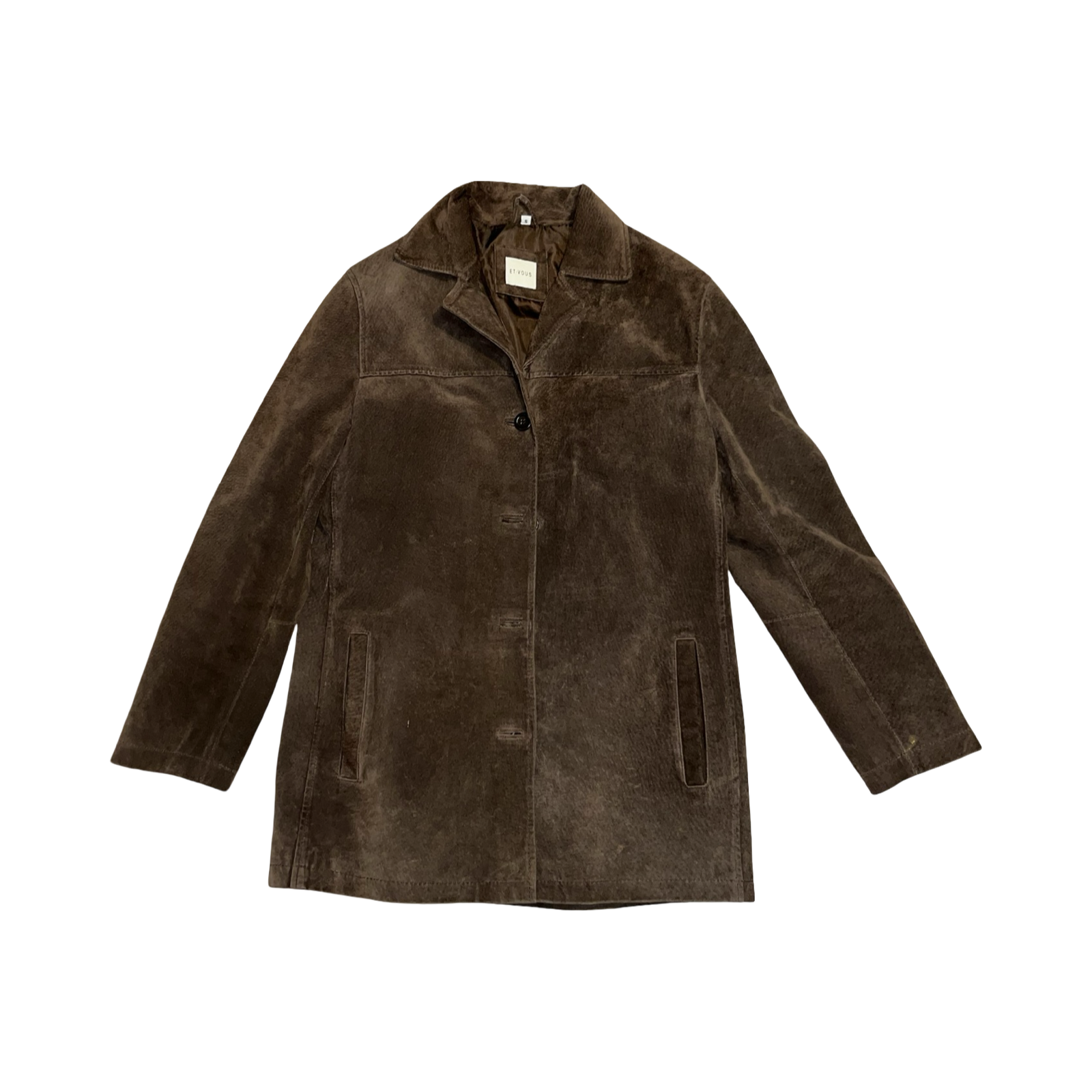 ET•VOUS genuine suede brown jacket ukS