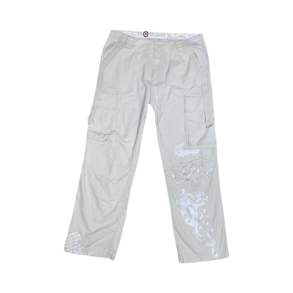 Crosby T.44 Y2K embroidered print cargo pants UkM