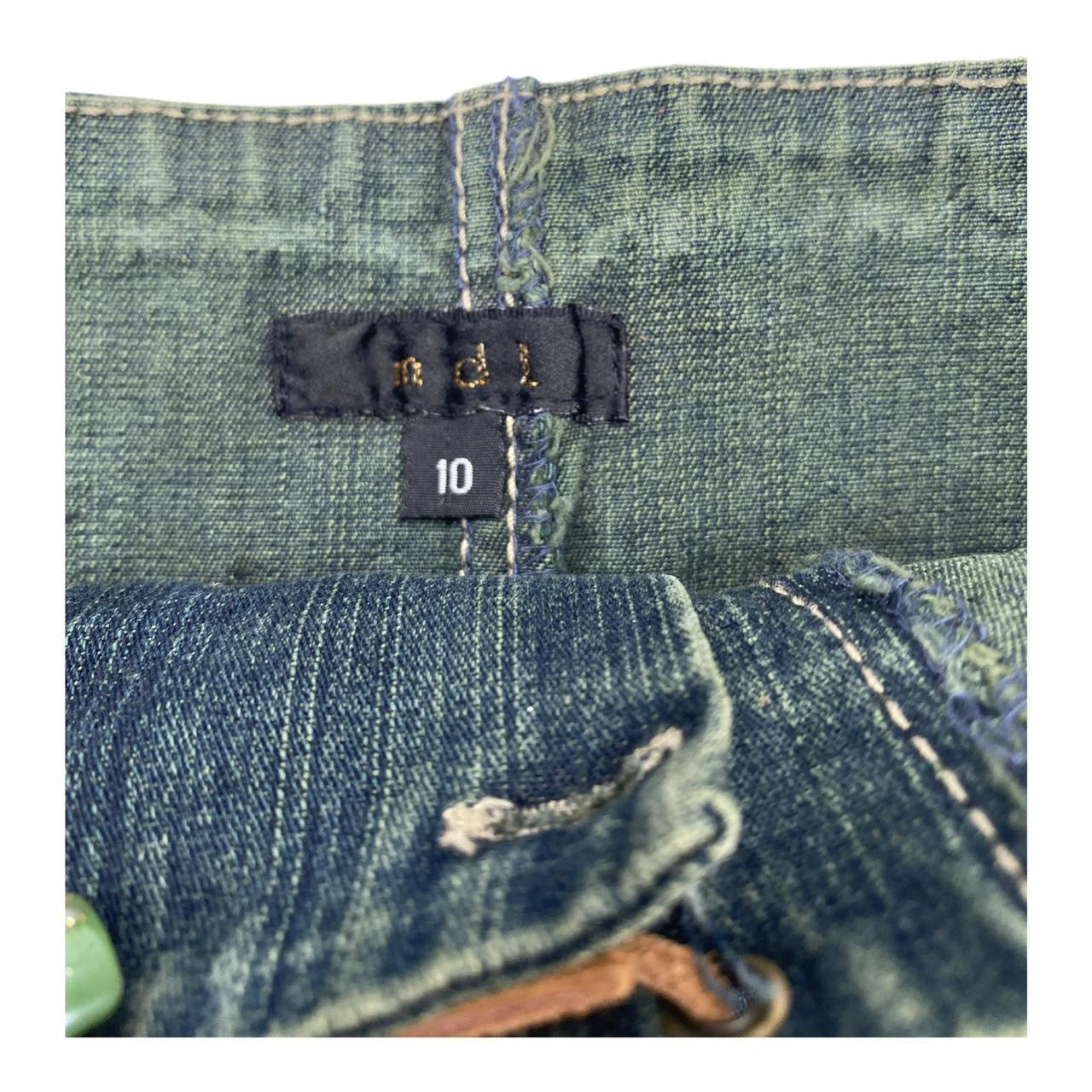 Embellished beaded distressed denim mini skirt boho ukS
