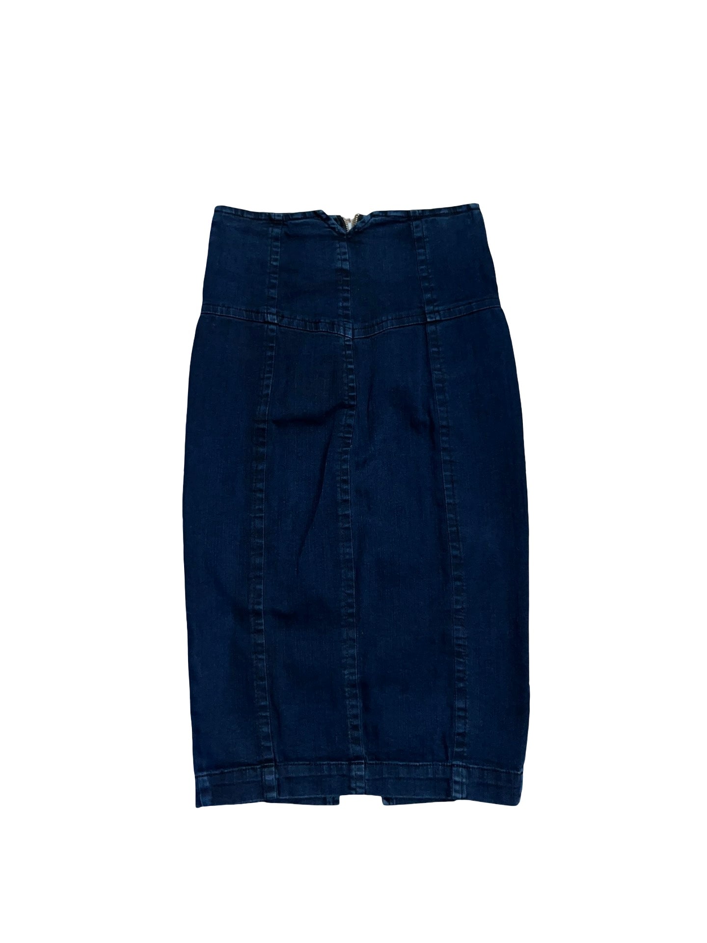 Y2K Dark Wash Denim Midi Pencil Skirt Jane Norman ukS
