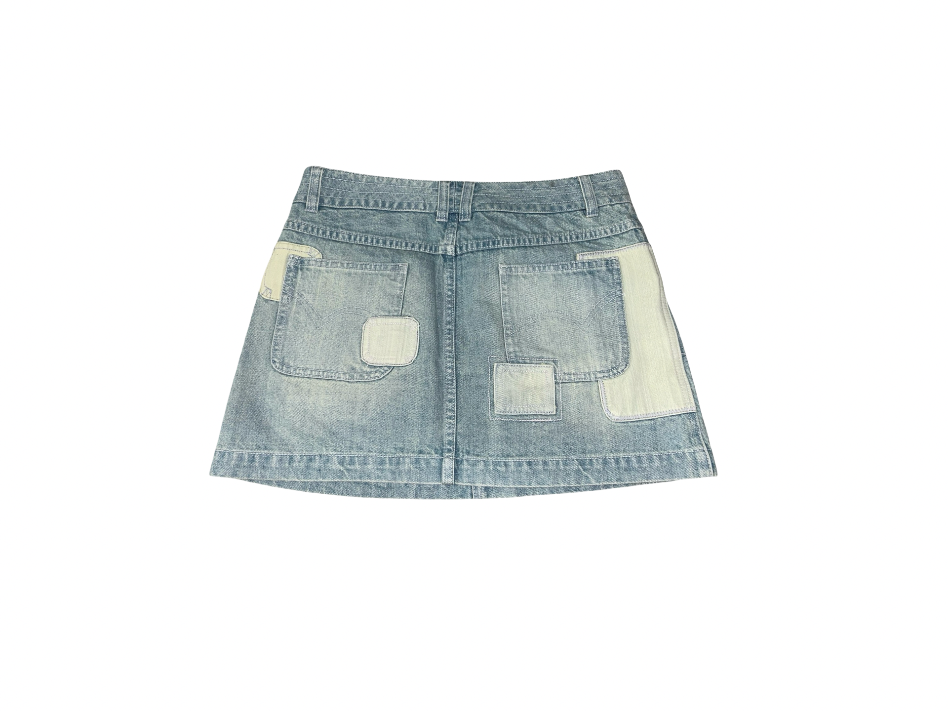 Y2K Next Patchwork Denim Mini Skirt | 00s Utility ukS