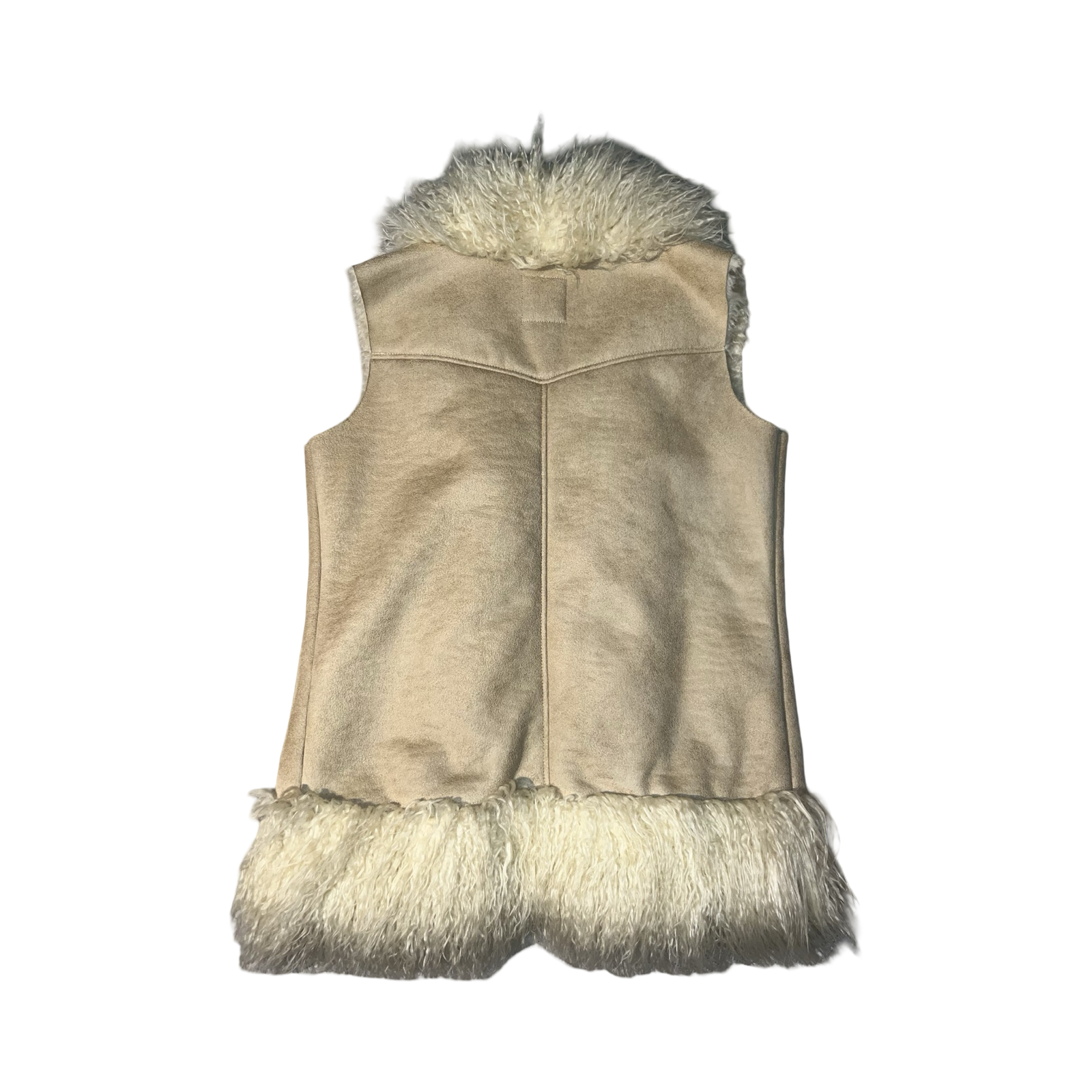 ANITA & GREEN vintage fluffy/ suede Afghan gilet ukS