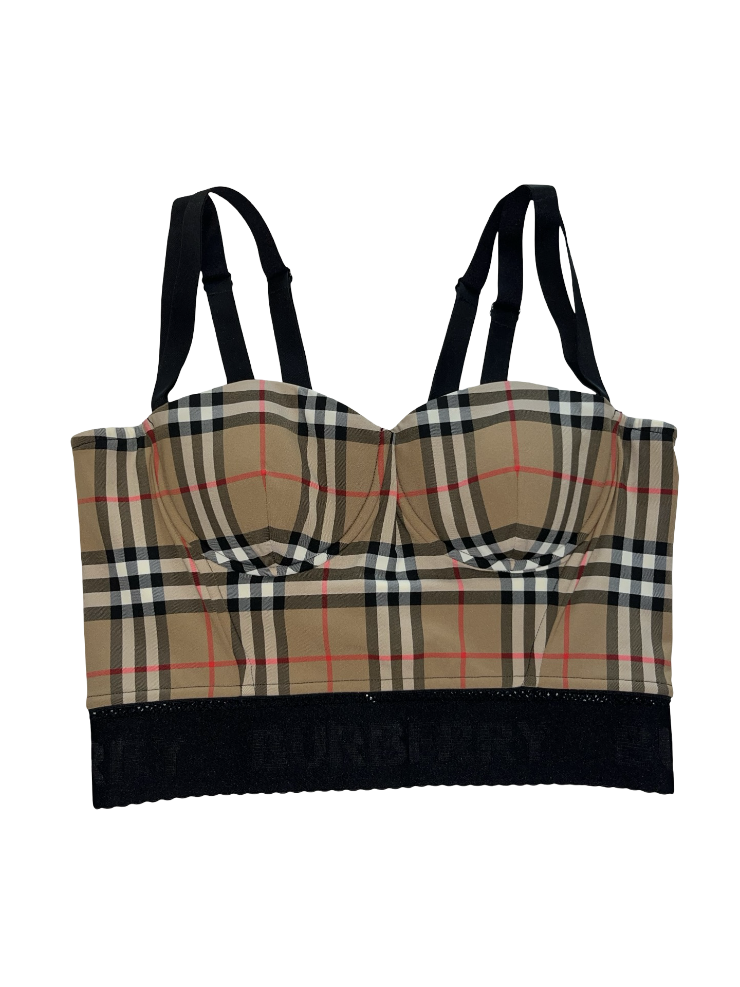 Burberry Vintage Check Bustier Corset Crop Top UK 12