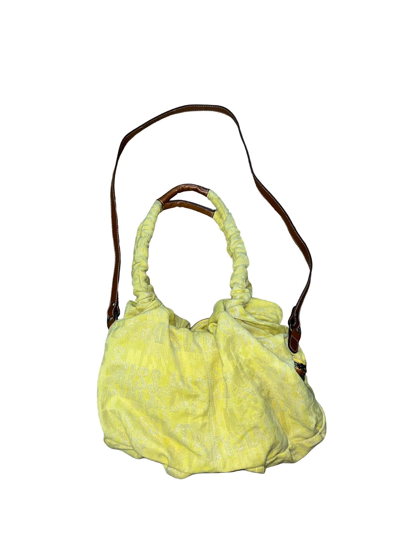 Miss Sixty Y2K Yellow Ruched Shoulder Bag | Vintage Handbag