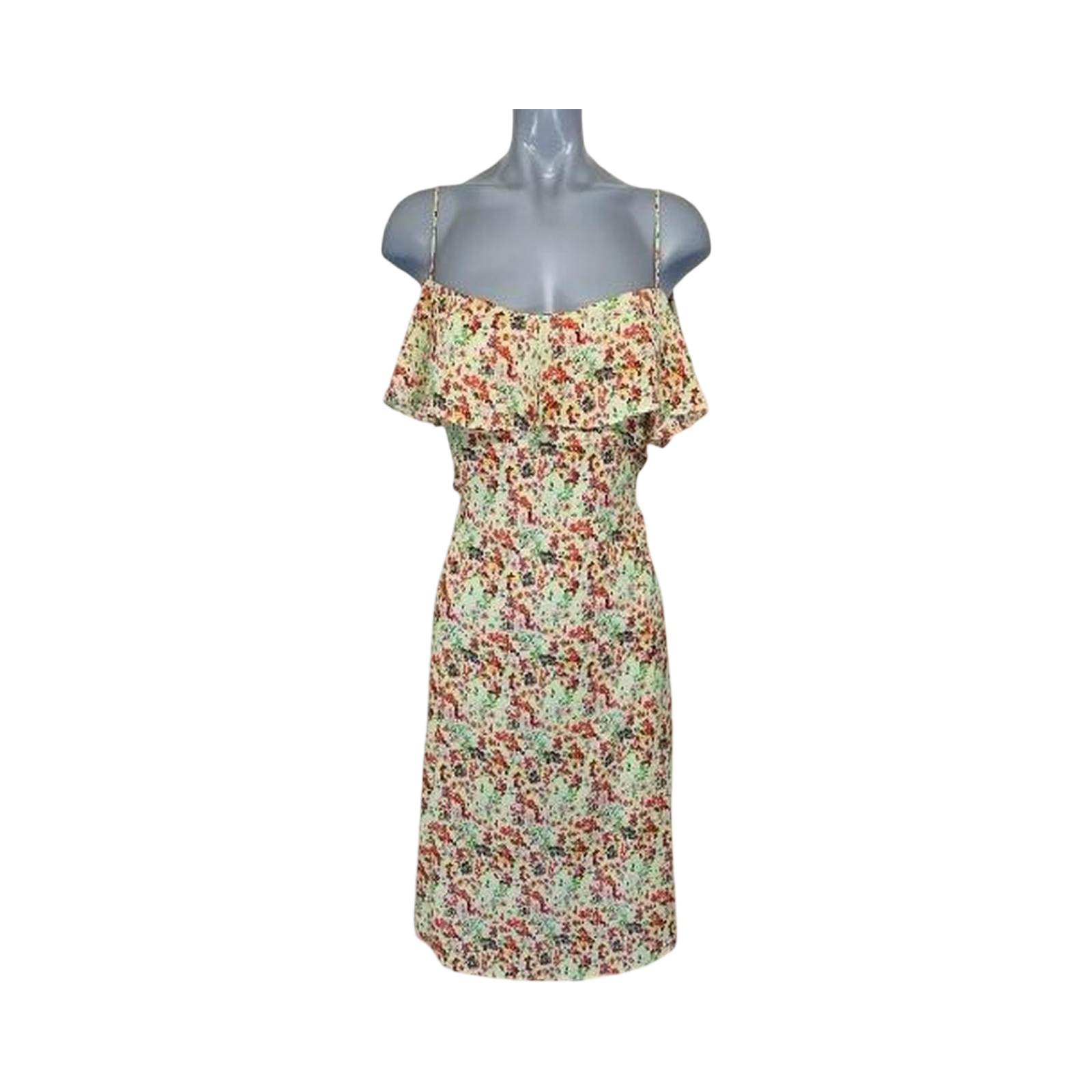 Zara vintage style 80’s floral print midi dress ukM