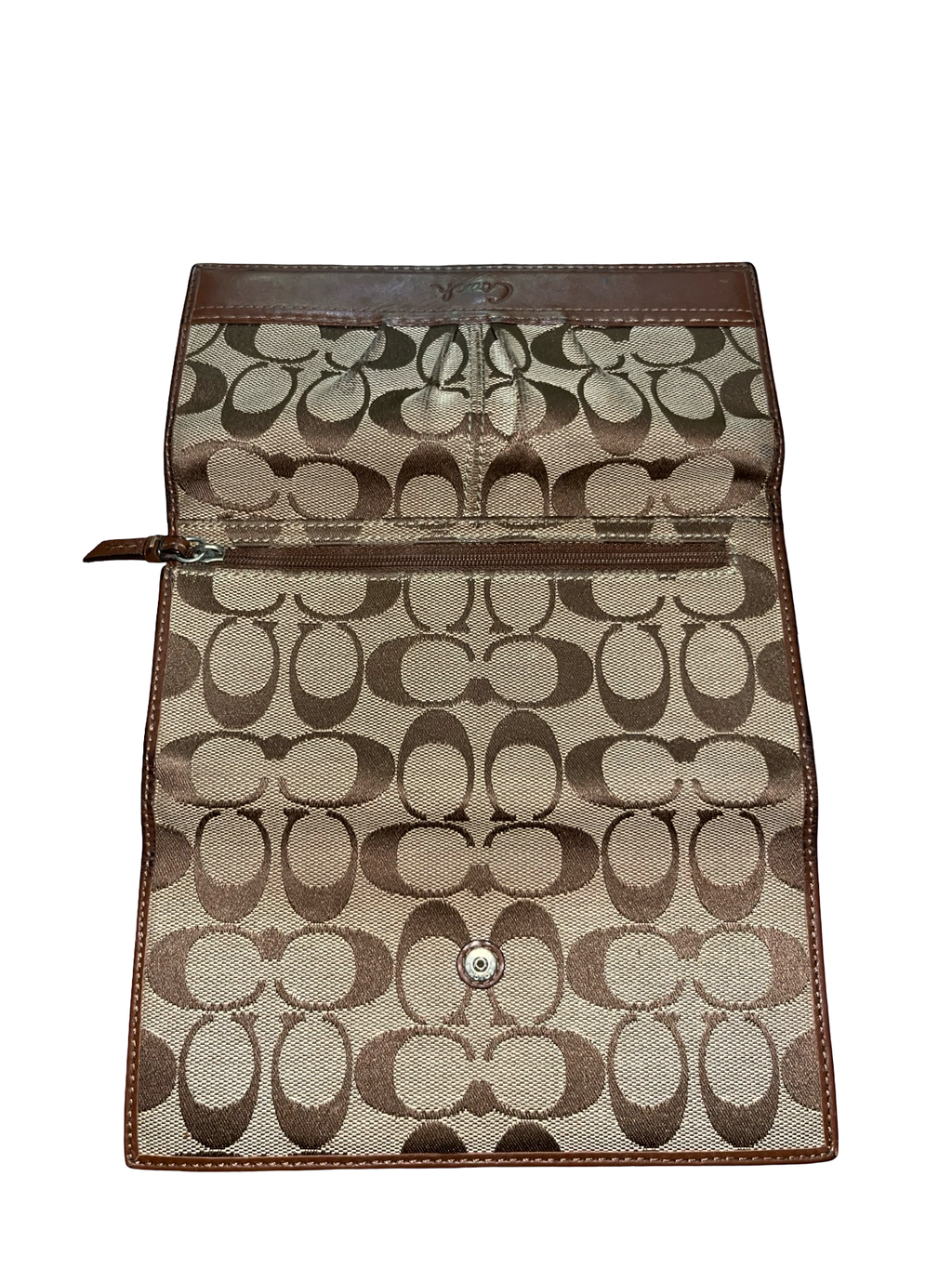 Coach Signature Purse Khaki Brown Leather Y2K Vintage
