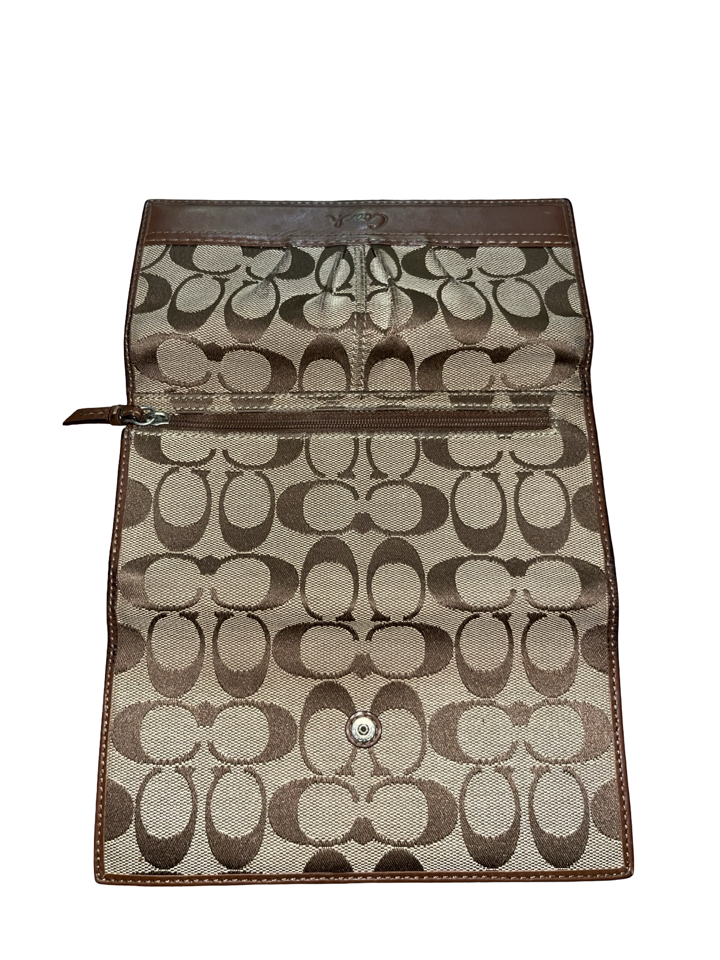 Coach Signature Purse Khaki Brown Leather Y2K Vintage