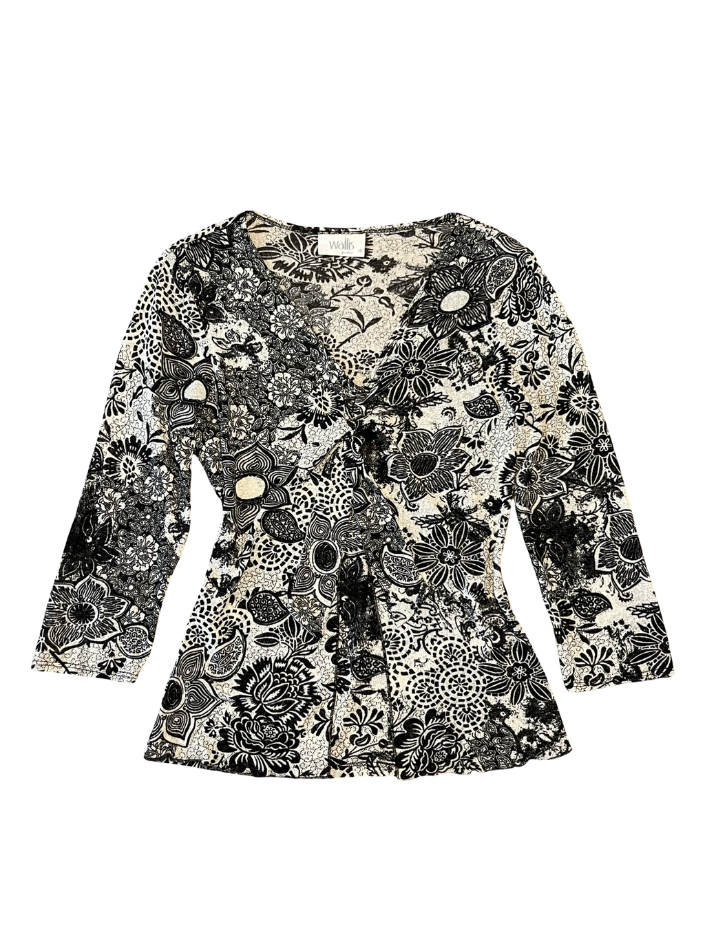 Wallis Petite Floral Wrap Top UK 10 Blouse