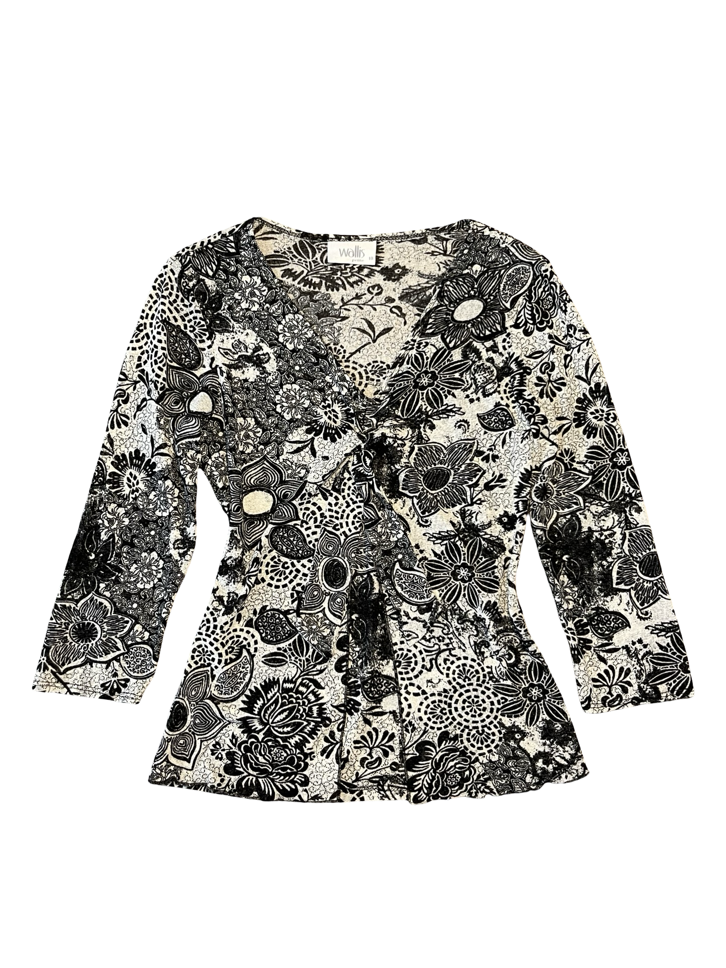 Wallis Petite Floral Wrap Top UK 10 Blouse