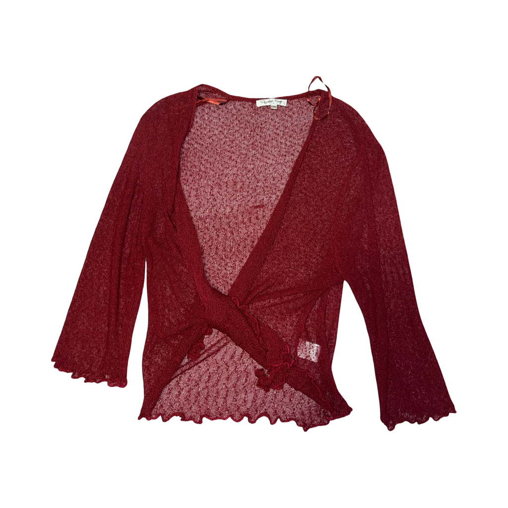 Elizabeth Scott burgundy vintage bolero ukL/XL