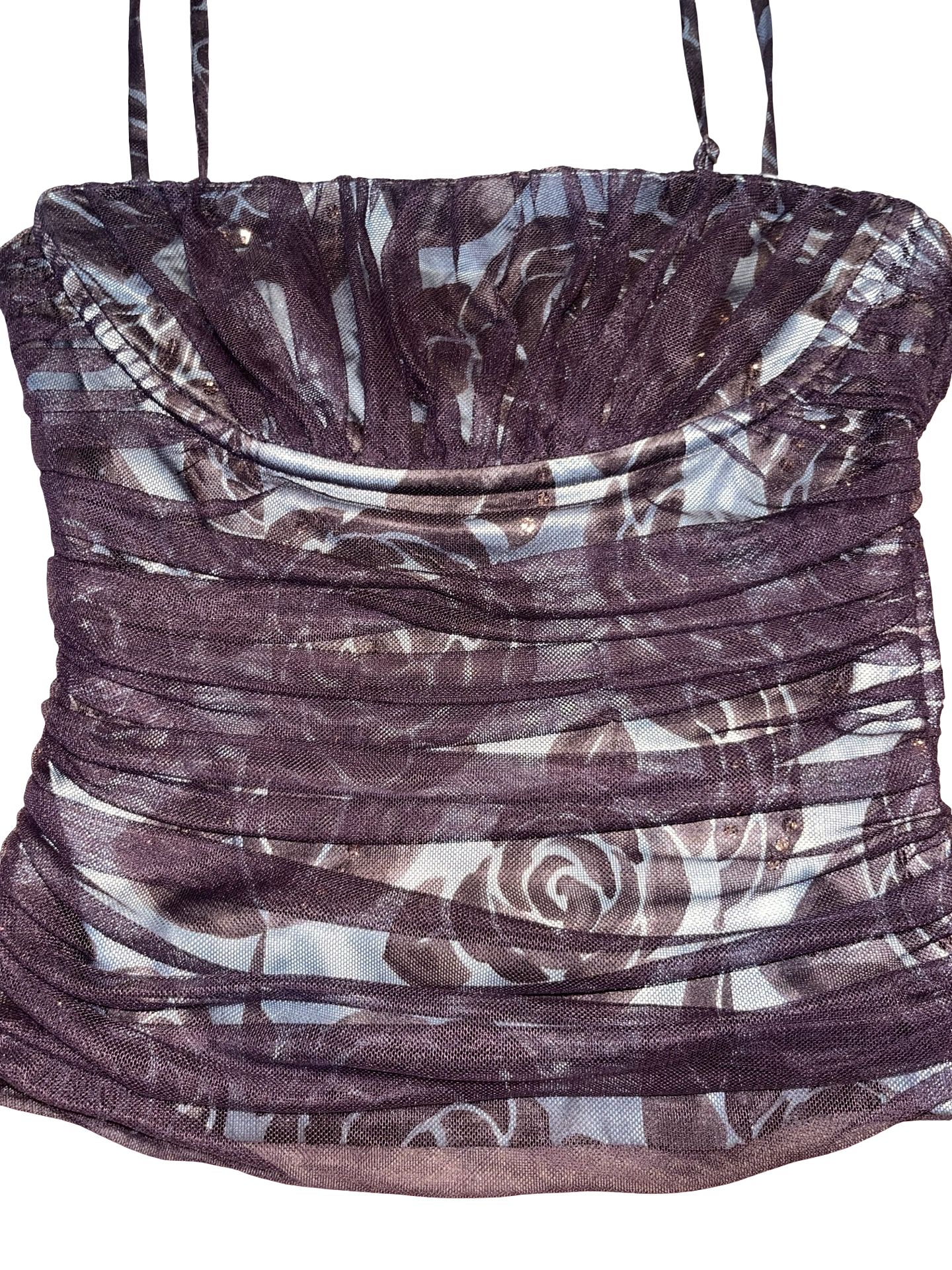 Y2K Coast Ruched Mesh Cami Top | UK 10