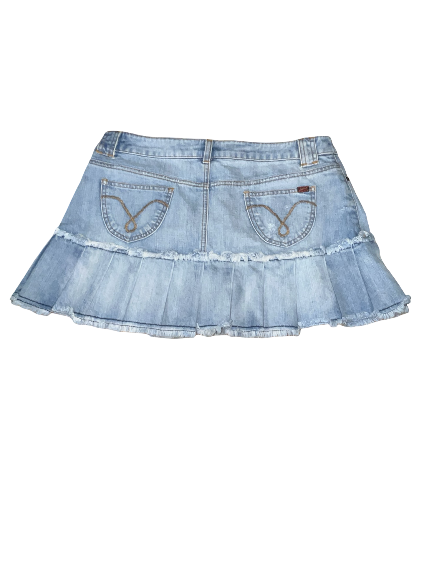 Vintage Y2K Oasis Jeans Pleated Denim Micro Mini Skirt UK 14