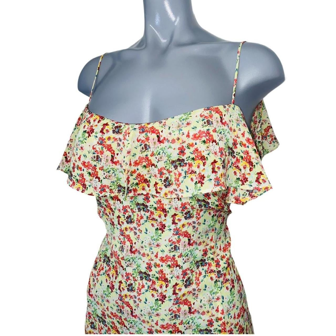 Zara vintage style 80’s floral print midi dress ukM
