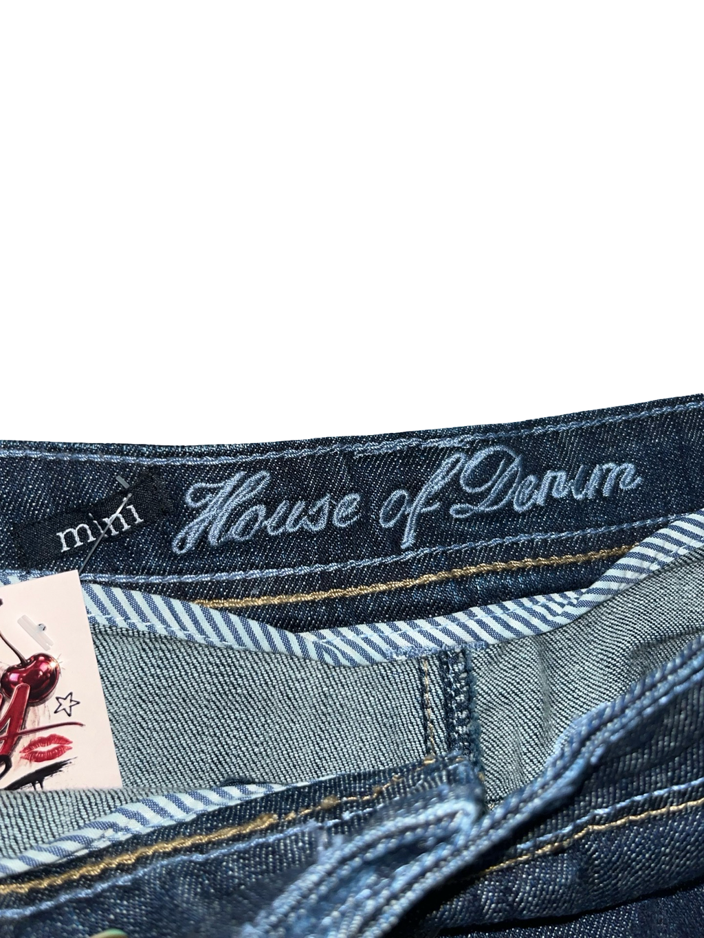 Y2K House of Denim Button Front Utility Mini Skirt uk12