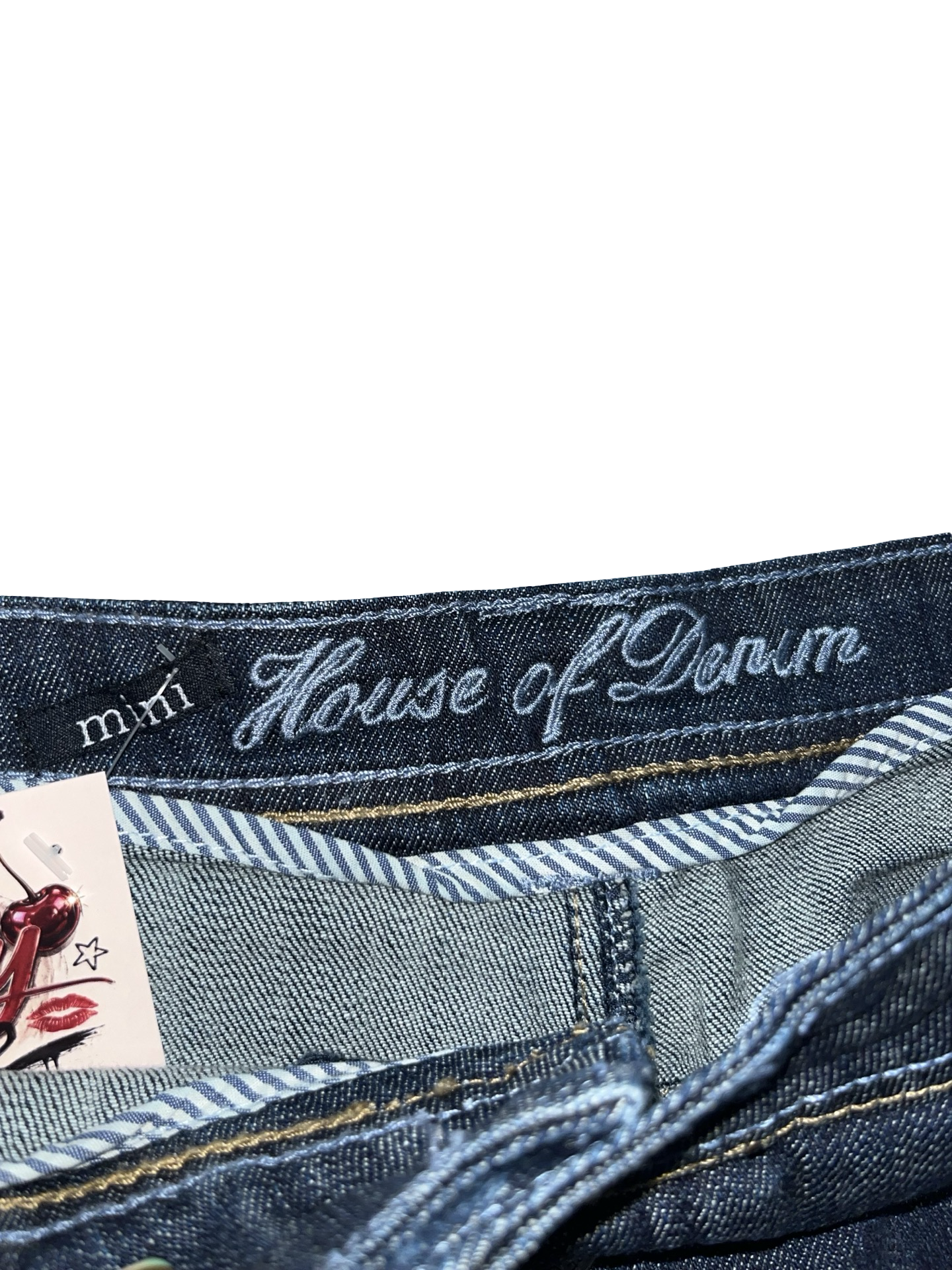 Y2K House of Denim Button Front Utility Mini Skirt uk12
