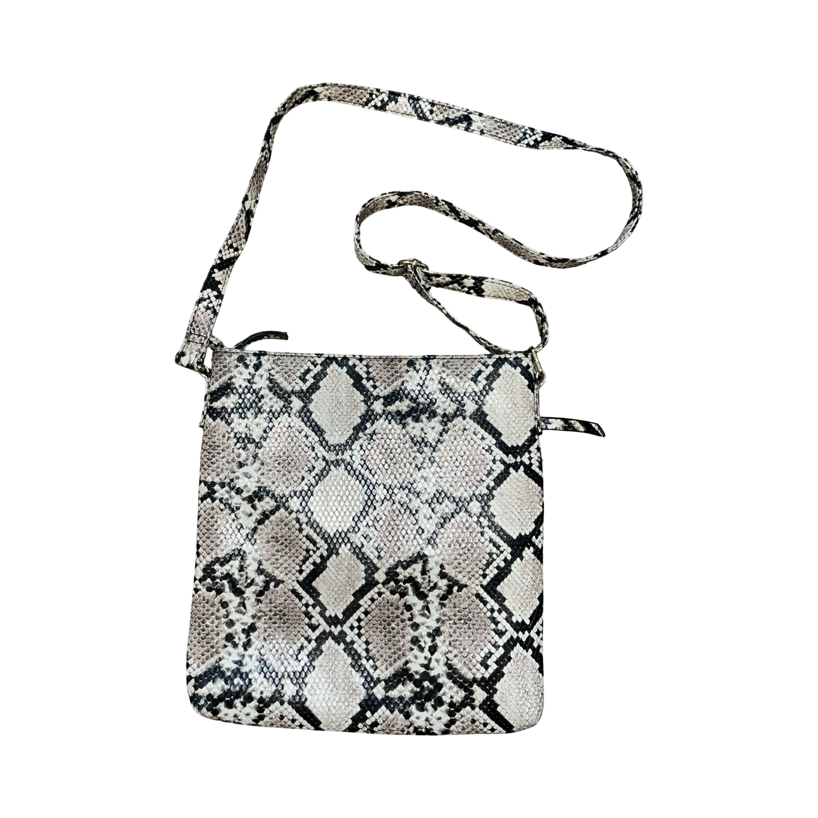 Snake skin print crossbody bag