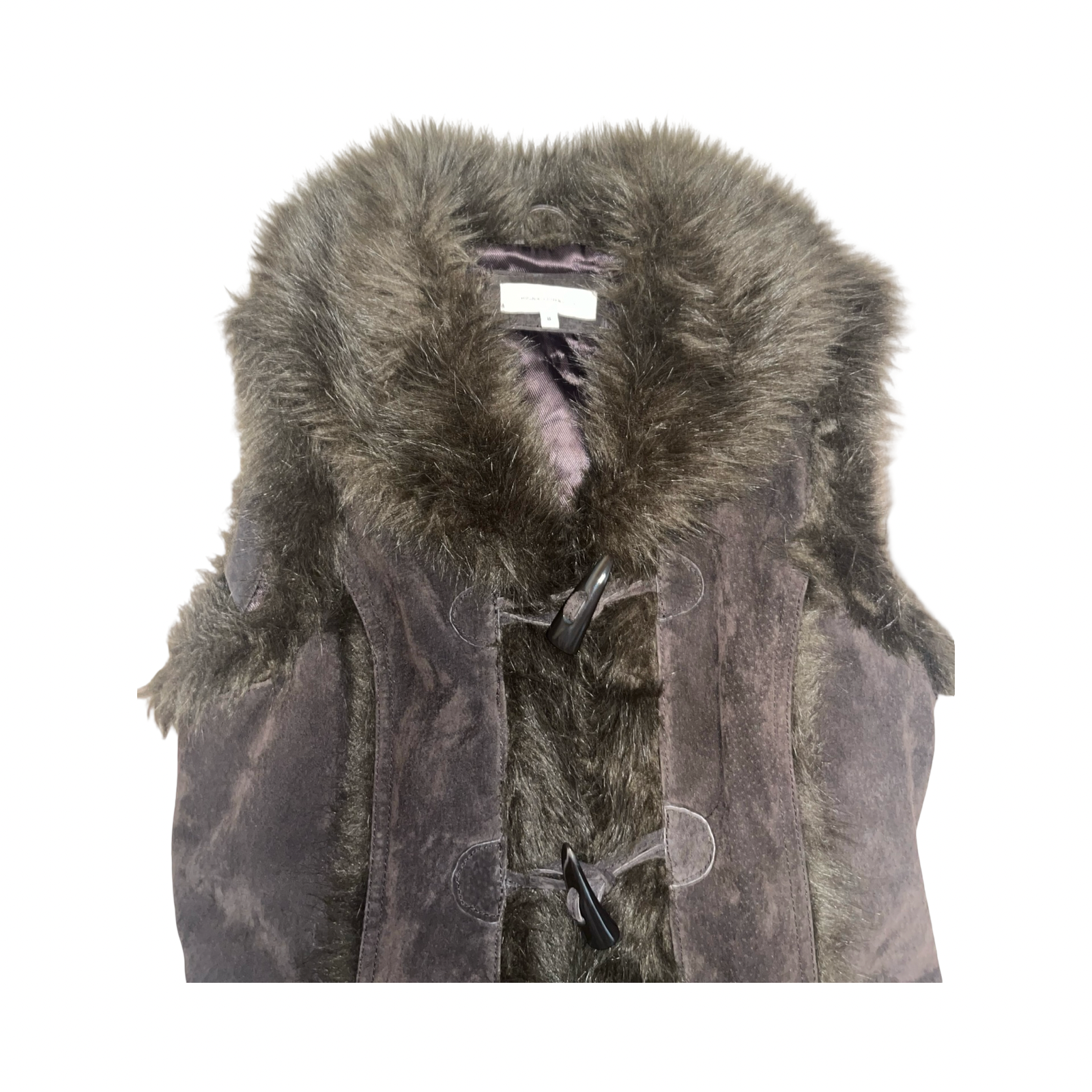 Rocha John Rocha long suede and fur waist coat uk 8