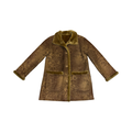 Vintage faux sheep skin leopard print coat M/L