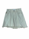 Y2K Armani Jeans Beige Denim Raw Hem Mini Skirt ukS