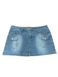 Y2K Blue Denim Cargo Utility Micro Mini Skirt ukS | CIF:UK