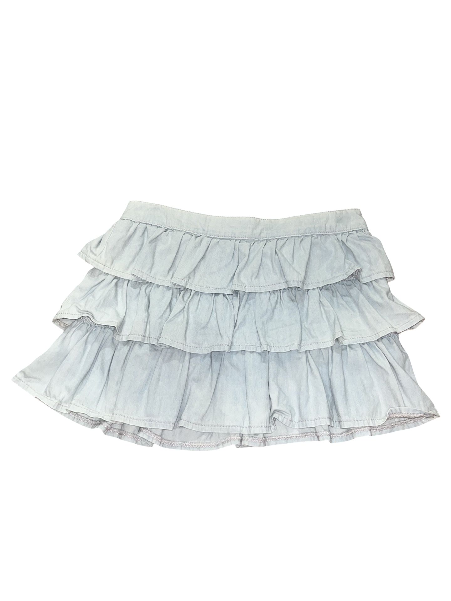 Y2K Light Wash Denim Ruffle Mini Skirt | Uk8 House of Denim