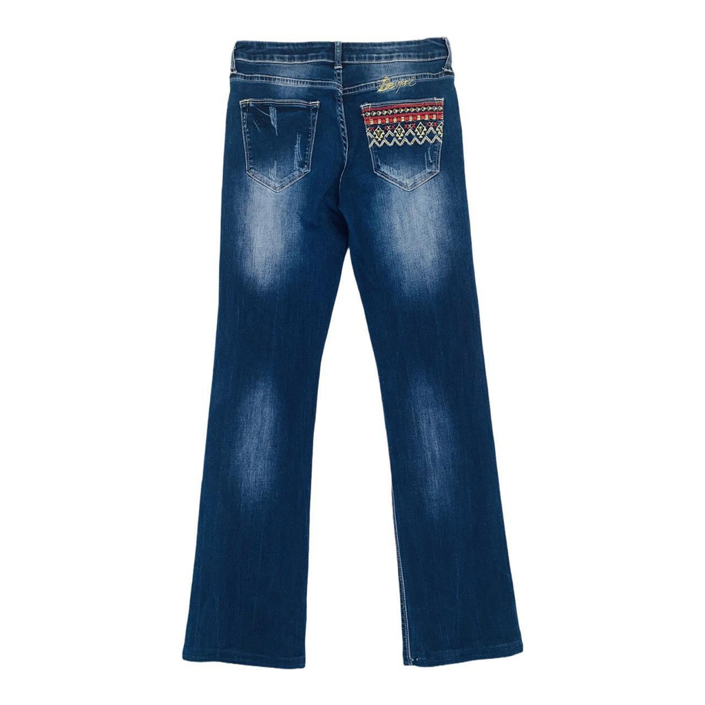 Desigual blue distressed denim jeans boho ukS