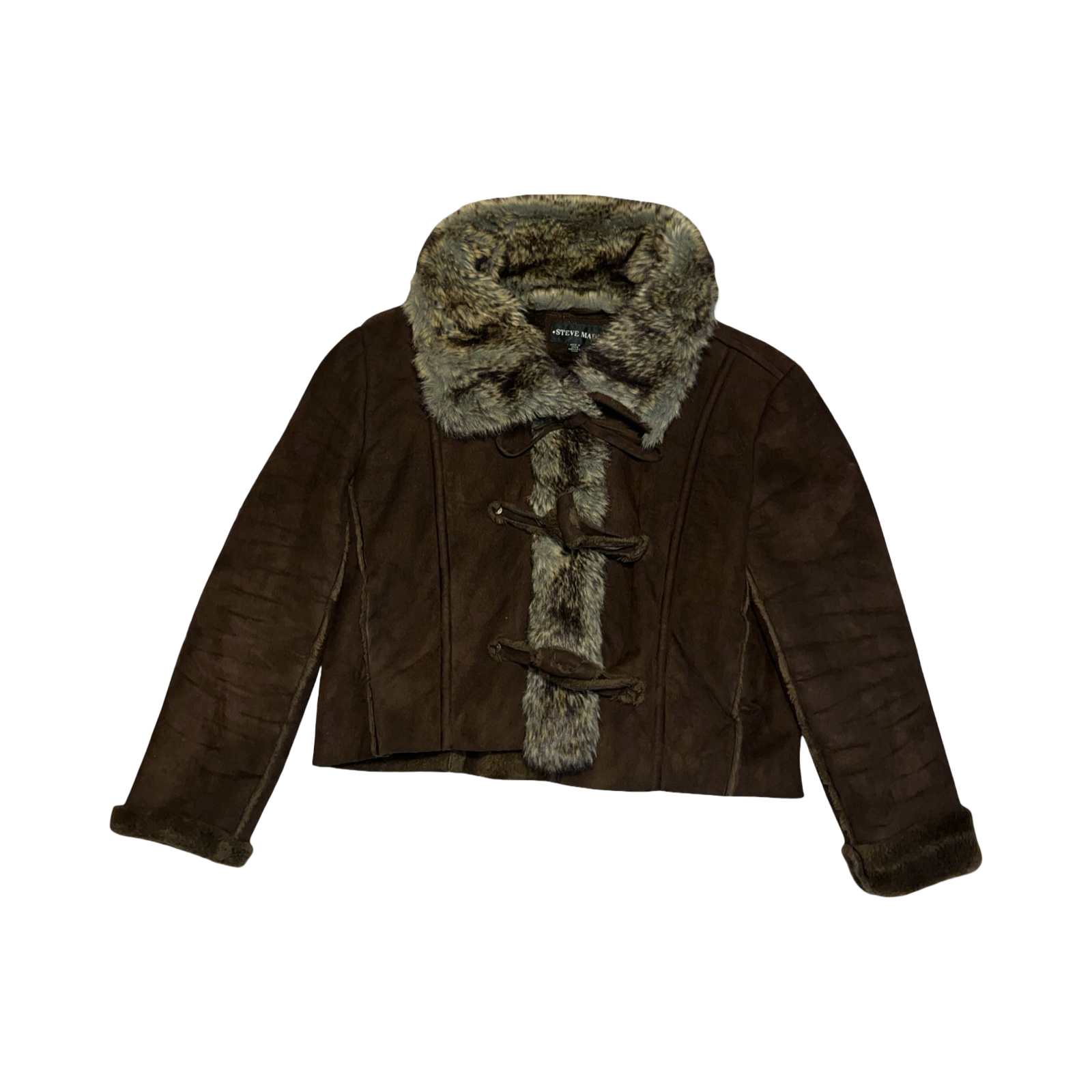Steve Madden fur lined brown coat ukXL