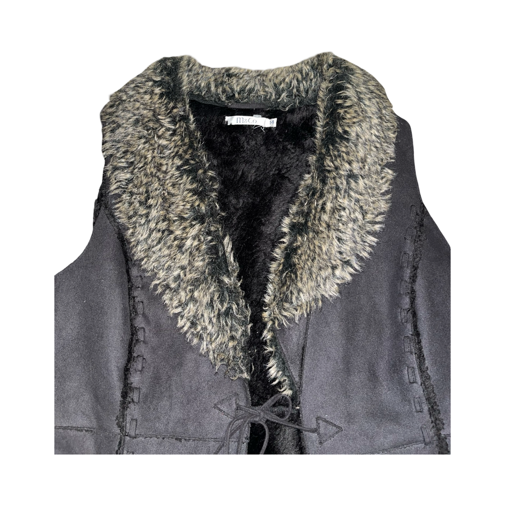 M&co vintage 2000’s Y2K fur gilet uk 14