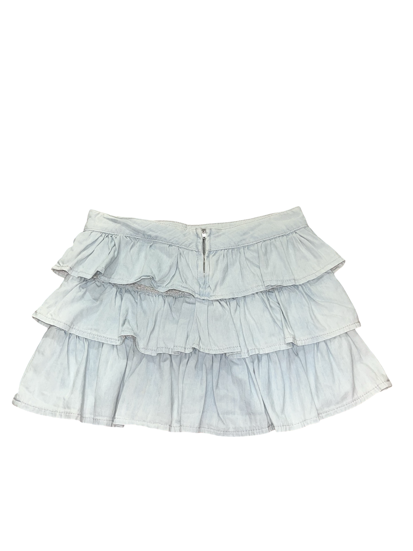 Y2K Light Wash Denim Ruffle Mini Skirt | Uk8 House of Denim
