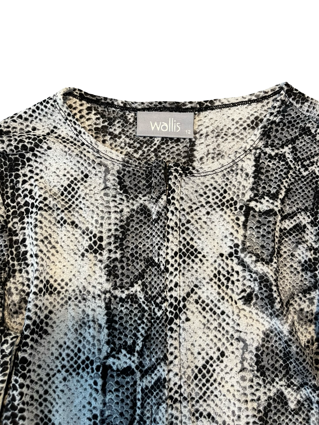 Y2K Wallis Snake Print Mesh Long Sleeve Top UK 12