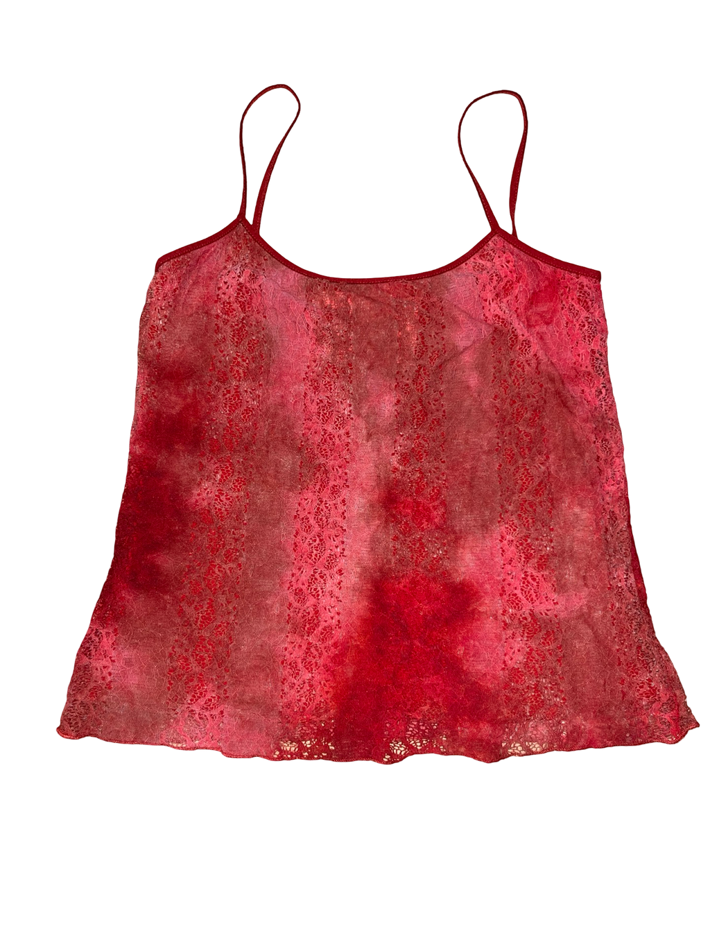 Y2K Per Una Red Sheer Mesh Floral Cami Top Fairy Grunge UK 14